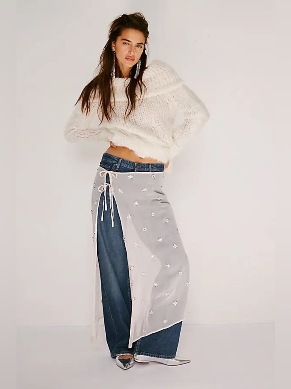 New Free People✨ Apron Embellished Sarong- Middleton Pink
